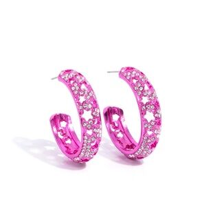 Pink Star Hoop Earrings